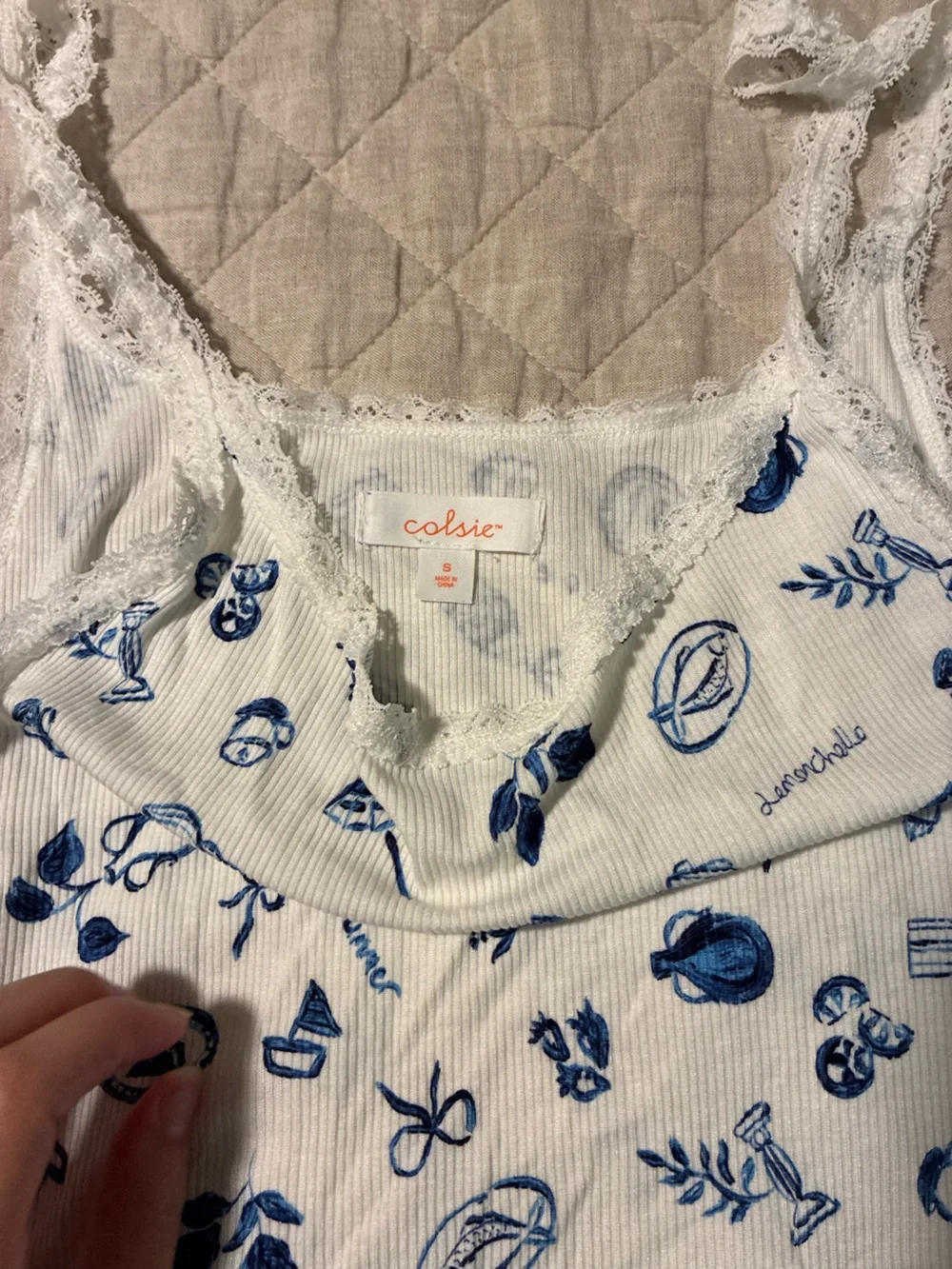 Target Blue and White Printed Pajama Set - Picture 3 of 4